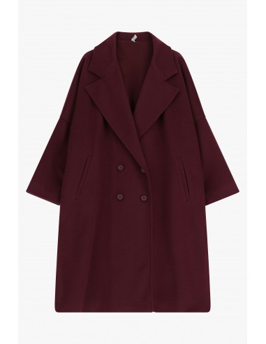 Imperial Femme manteau Prune boutonnage croisé coupe oversize