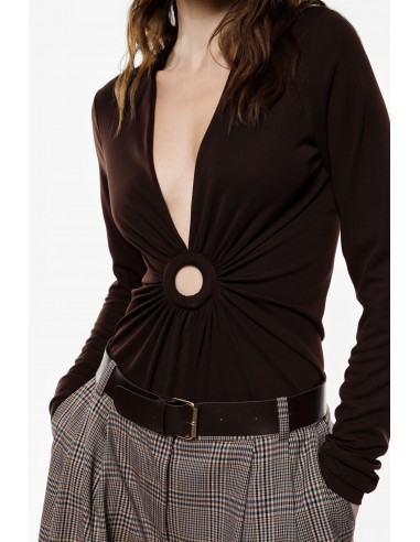 Imperial Femme body Prune avec detail ajouré