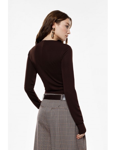 Imperial Femme body Prune avec detail ajouré