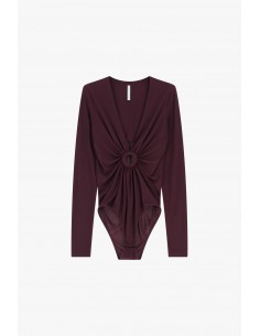 Imperial Femme body Prune avec detail ajouré