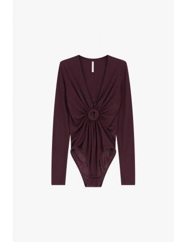 Imperial Femme body Prune avec detail ajouré