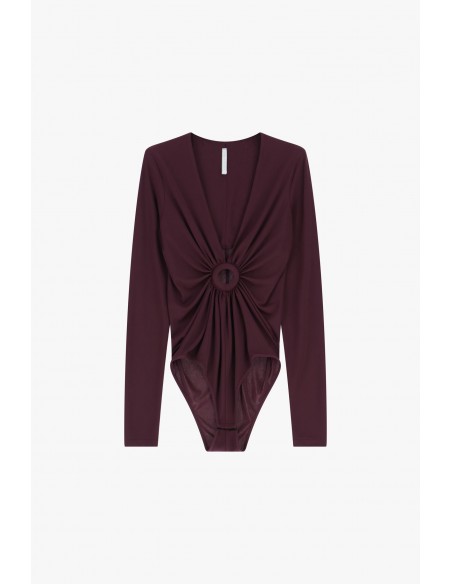 Imperial Femme body Prune avec detail ajouré