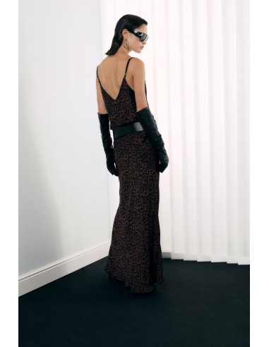 Imperial Femme Robe à brides imprimé leopard et dentelle