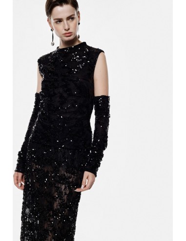 Imperial Femme top sequins avec mitaines assorties