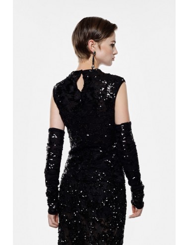 Imperial Femme top sequins avec mitaines assorties