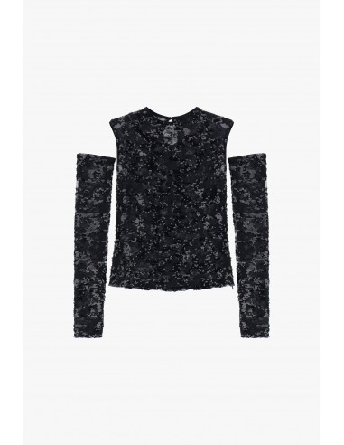 Imperial Femme top sequins avec mitaines assorties