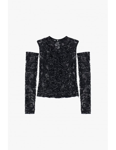 Imperial Femme top sequins avec mitaines assorties