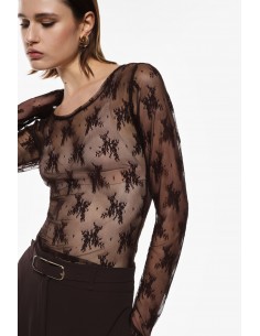 Imperial Femme T-shirt Dentelle Chocolat