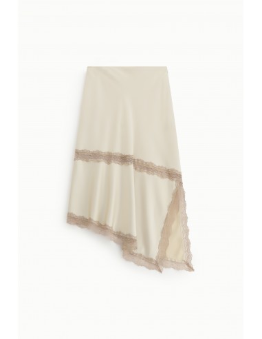 Imperial – Jupe asymétrique en satin et dentelle