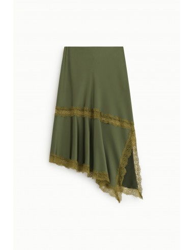 Imperial – Jupe asymétrique en satin et dentelle