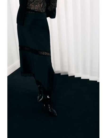 Imperial – Jupe asymétrique en satin et dentelle