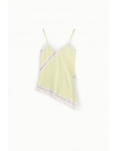 Imperial – Débardeur caraco asymétrique en satin et dentelle