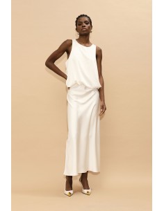 Jupe midi sirène en crêpe satin coordonnable – Imperial