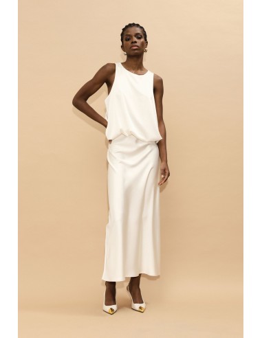 Jupe midi sirène en crêpe satin coordonnable – Imperial