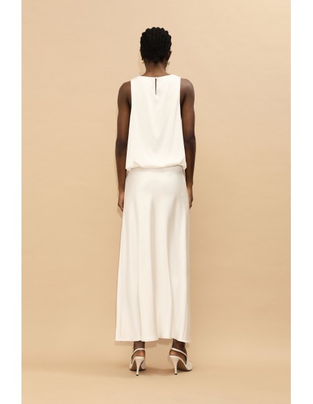 Jupe midi sirène en crêpe satin coordonnable – Imperial