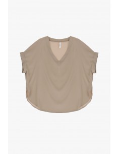 T-shirt oversized en crêpe satin à décolleté – Imperial