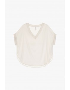T-shirt oversized en crêpe satin à décolleté – Imperial