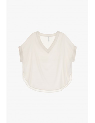 T-shirt oversized en crêpe satin à décolleté – Imperial