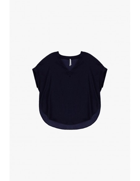 T-shirt oversized en crêpe satin à décolleté – Imperial