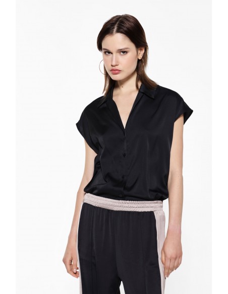 Chemisier sans manches en crêpe satin – Imperial