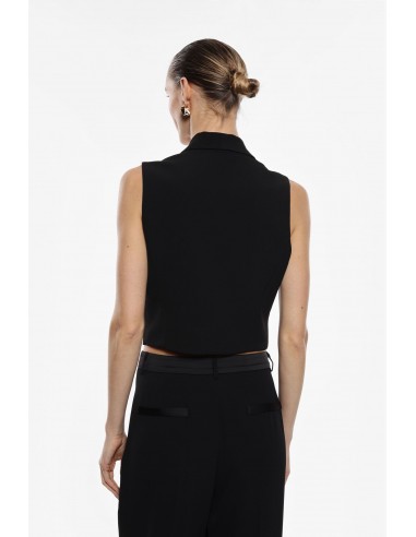Gilet tailleur rayé à revers châle en crêpe fluide – Imperial