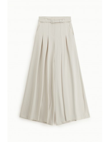 Pantalon Palazzo à Pinces en Crêpe Rayé – Imperial
