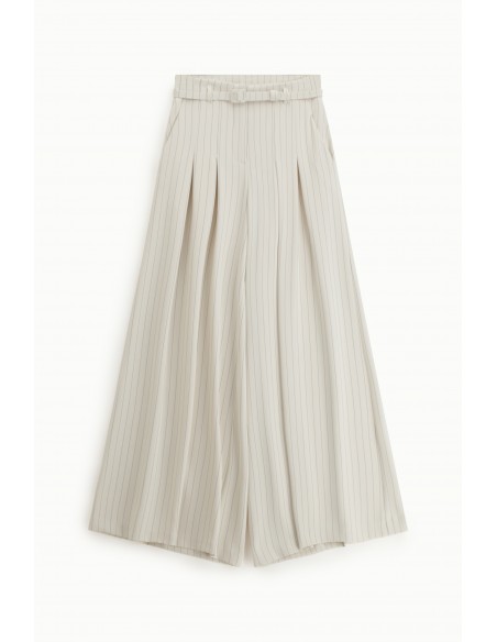 Pantalon Palazzo à Pinces en Crêpe Rayé – Imperial