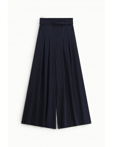 Pantalon Palazzo à Pinces en Crêpe Rayé – Imperial