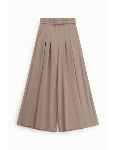 Pantalon Palazzo à Pinces en Crêpe Rayé – Imperial