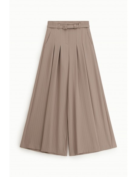 Pantalon Palazzo à Pinces en Crêpe Rayé – Imperial