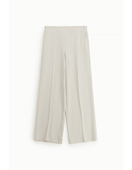 Pantalon Palazzo Fluide Rayé Taille Élastiquée – Imperial