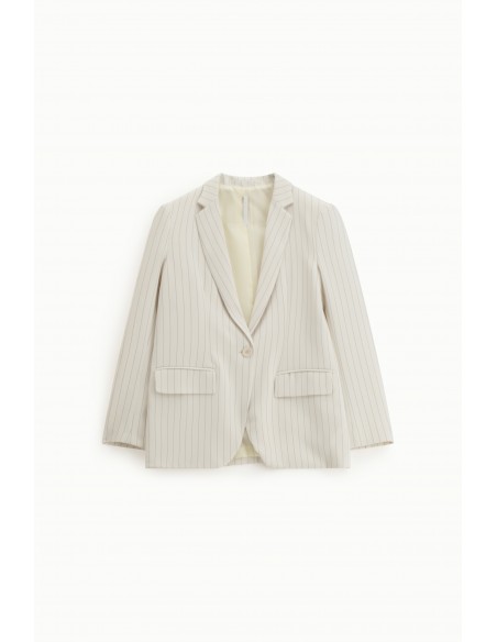 Blazer de tailleur en crêpe fluide rayé – Imperial