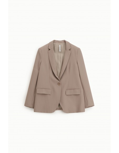 Blazer de tailleur en crêpe fluide rayé – Imperial