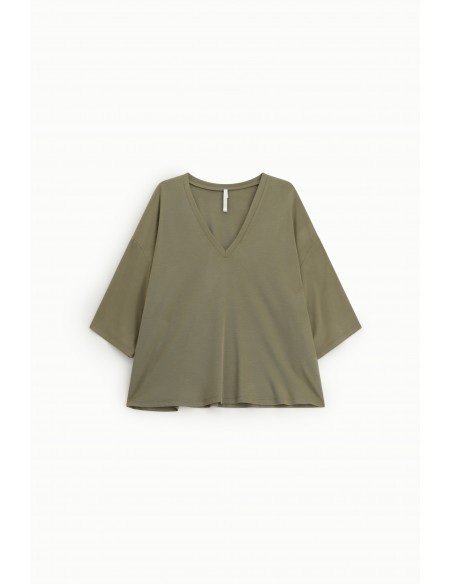 Top ample à manches chauve-souris col V – Imperial