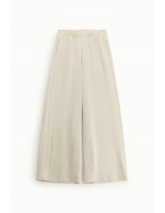 Pantalon Palazzo Sport-chic en satin et galon jersey-Imperial