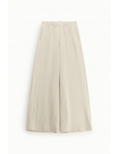 Pantalon Palazzo Sport-chic en satin et galon jersey-Imperial