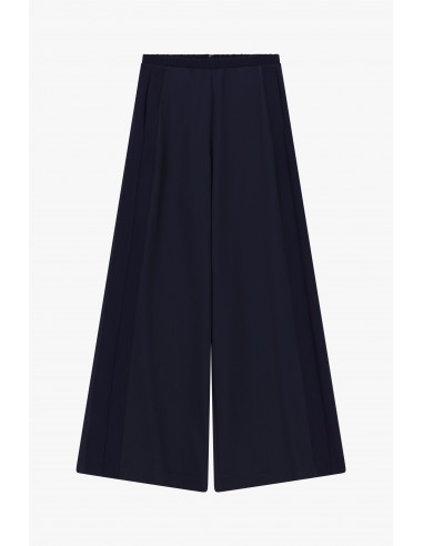 Pantalon Palazzo Sport-chic en satin et galon jersey-Imperial