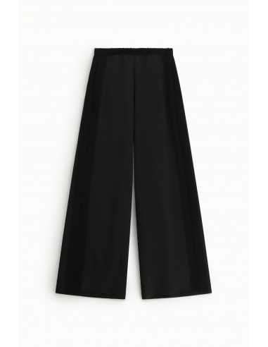 Pantalon Palazzo Sport-chic en satin et galon jersey-Imperial