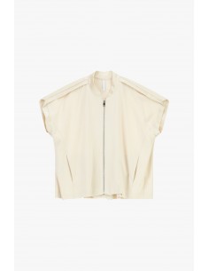 Gilet zippé en jersey et satin-Imperial