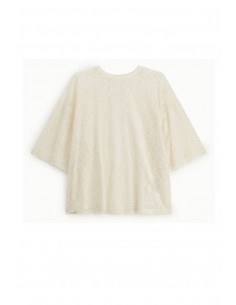 T-shirt ample en resille dentelle à col rond – Imperial