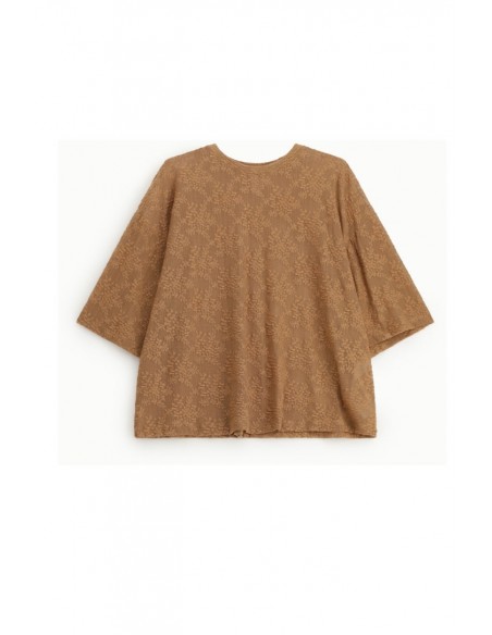 T-shirt ample en resille dentelle à col rond – Imperial