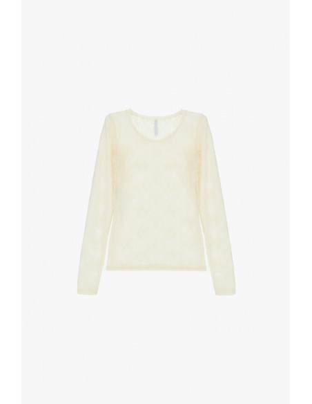 T-shirt à manches longues en resille dentelle - Imperial