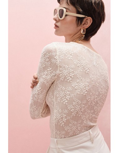 T-shirt à manches longues en resille dentelle - Imperial
