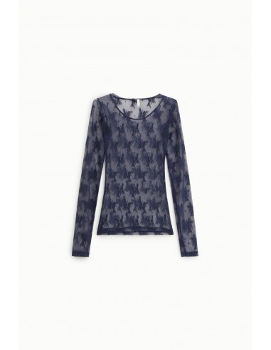 T-shirt en dentelle florale manches longues – Imperial