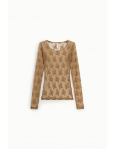 T-shirt en dentelle florale manches longues – Imperial