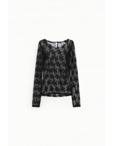 T-shirt en dentelle florale manches longues – Imperial