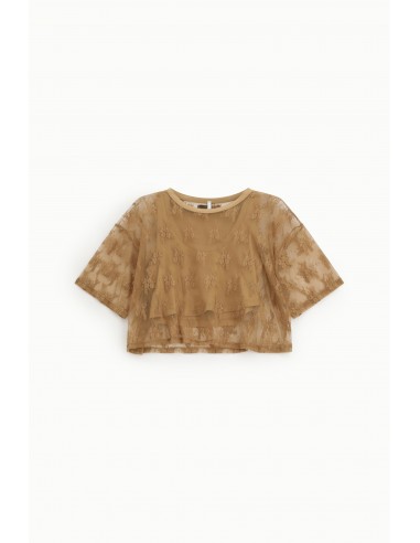 T-shirt Ample avec debardeur en dentelle florale manches courtes – Imperial