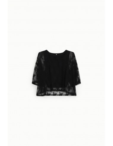 T-shirt Ample avec debardeur en dentelle florale manches courtes – Imperial