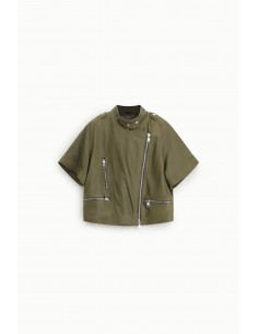 Blouson en cuir oversize à manches courtes - Imperial