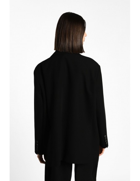 Blazer oversize coloris noir-vue arriere
